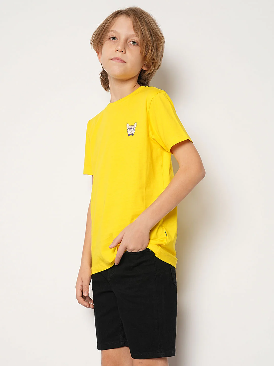 Boys Yellow Doggo Logo Print T-shirt - Image 3