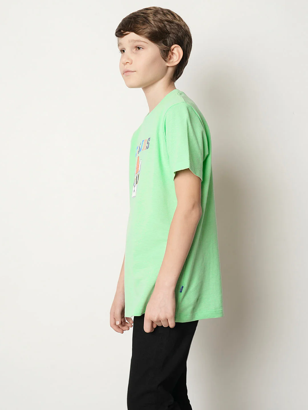 Boys Green Dot Embroidered T-shirt - Image 3