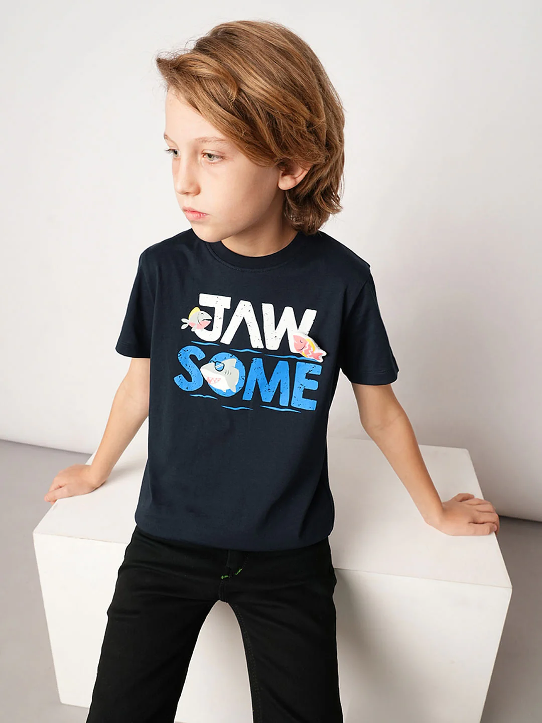 Blue Graphic Print T-shirt