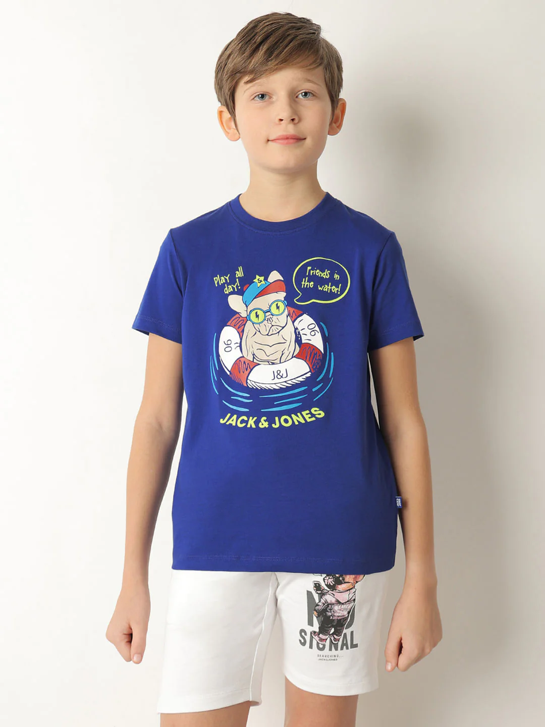 Boys Blue Graphic Print T-shirt - Image 2