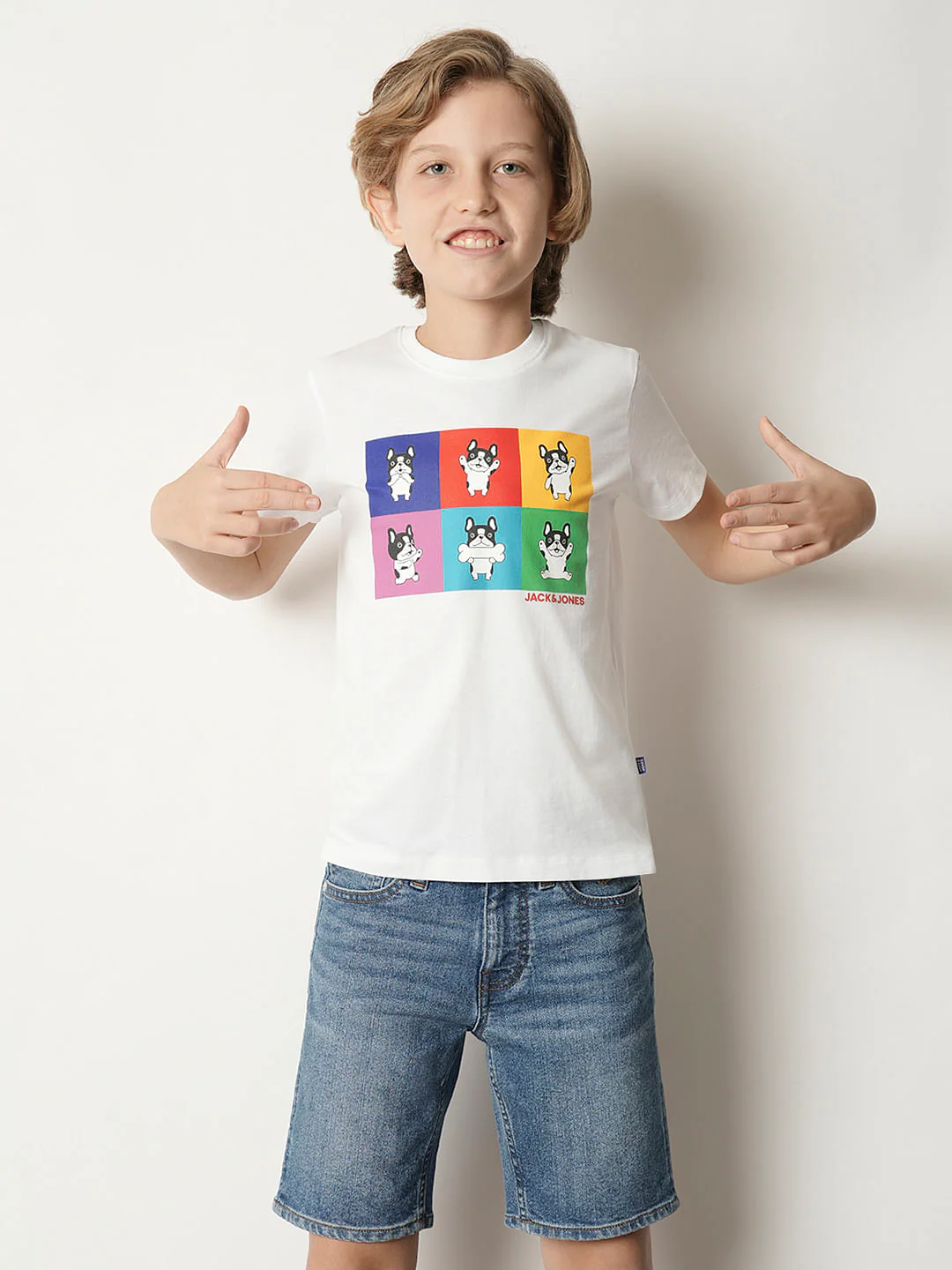Boys White Doggo Print T-shirt - Image 2