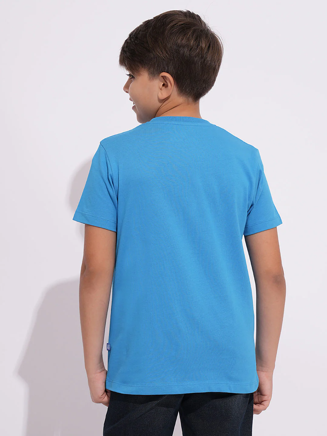 Blue Logo Print Crew Neck T-shirt - Image 4