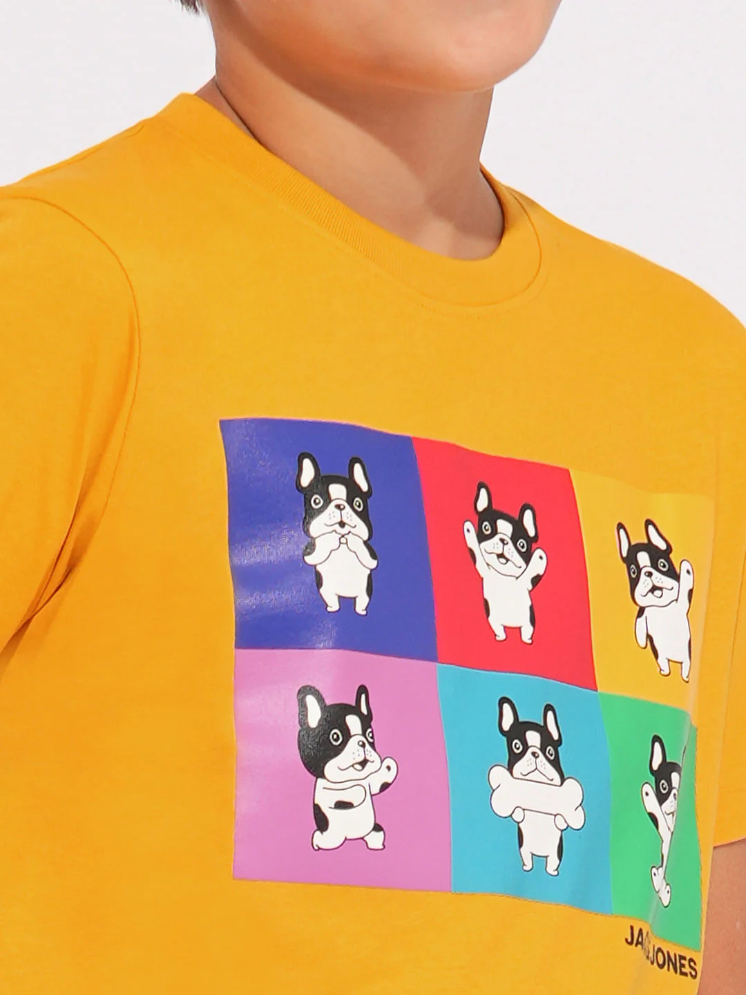 Yellow Logo Print Crew Neck T-shirt - Image 6