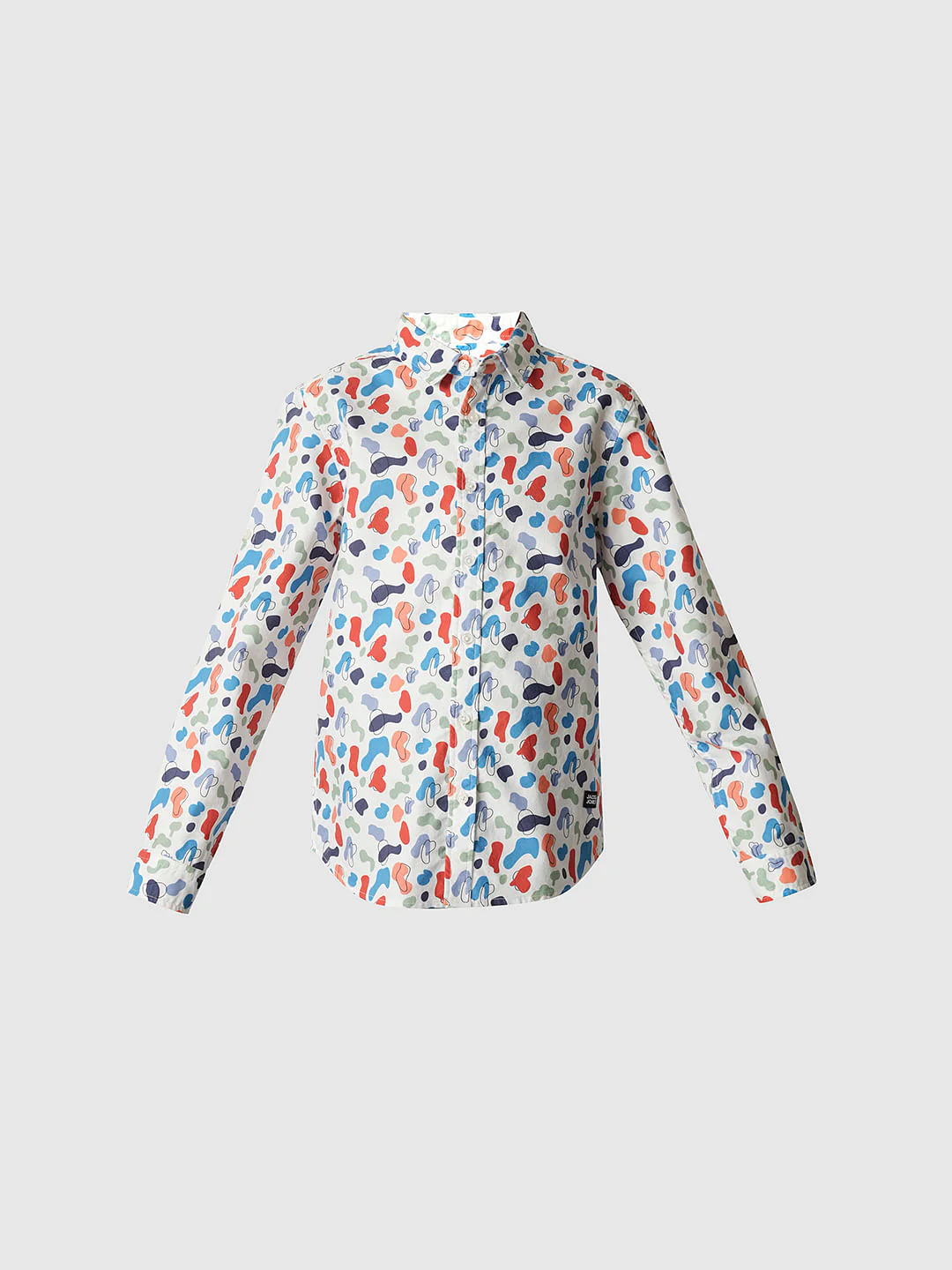 Boys White Printed Full Sleeves Shirt - Image 7