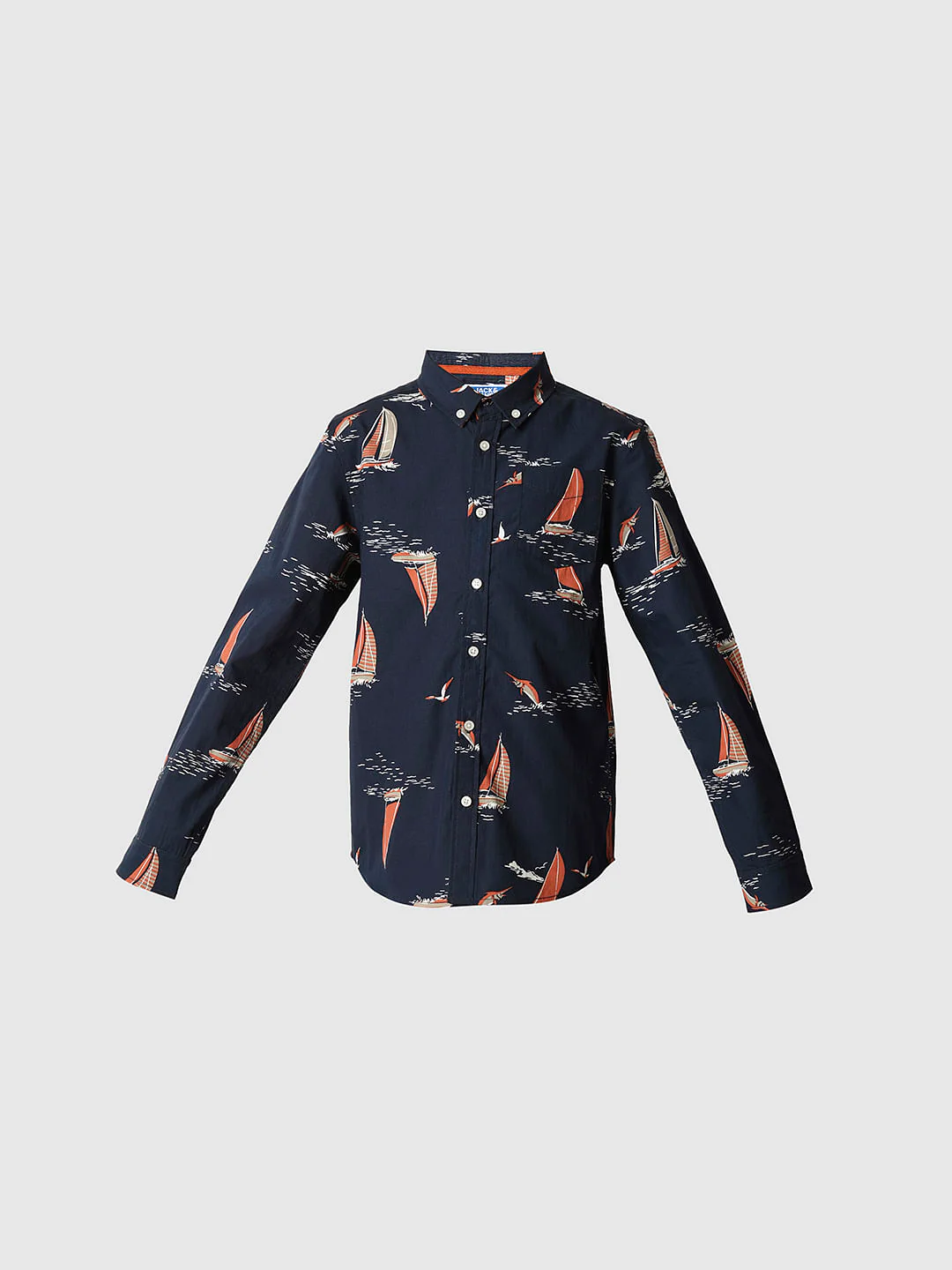 Boys Blue Boat Print Full Sleeves Shirt - Image 7