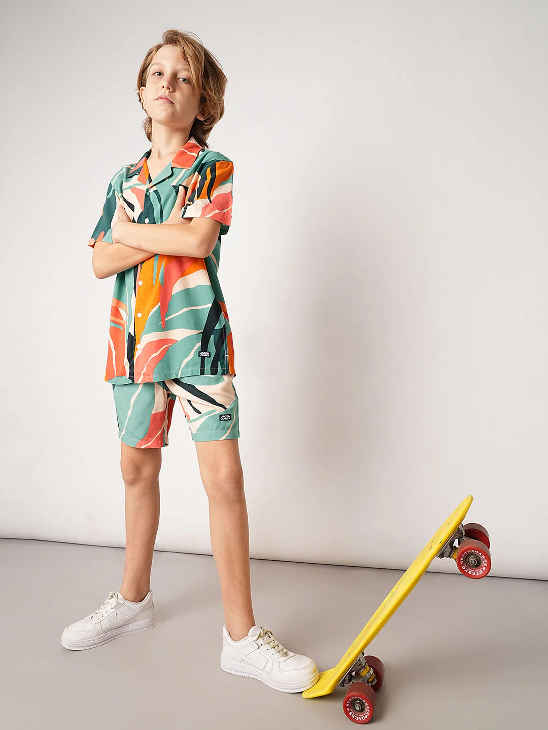 Green Tropical Print Co-ord Set Shirt