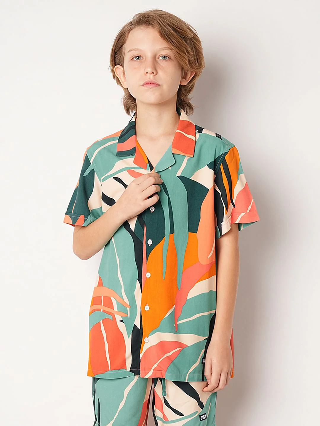 Green Tropical Print Co-ord Set Shirt - Image 2