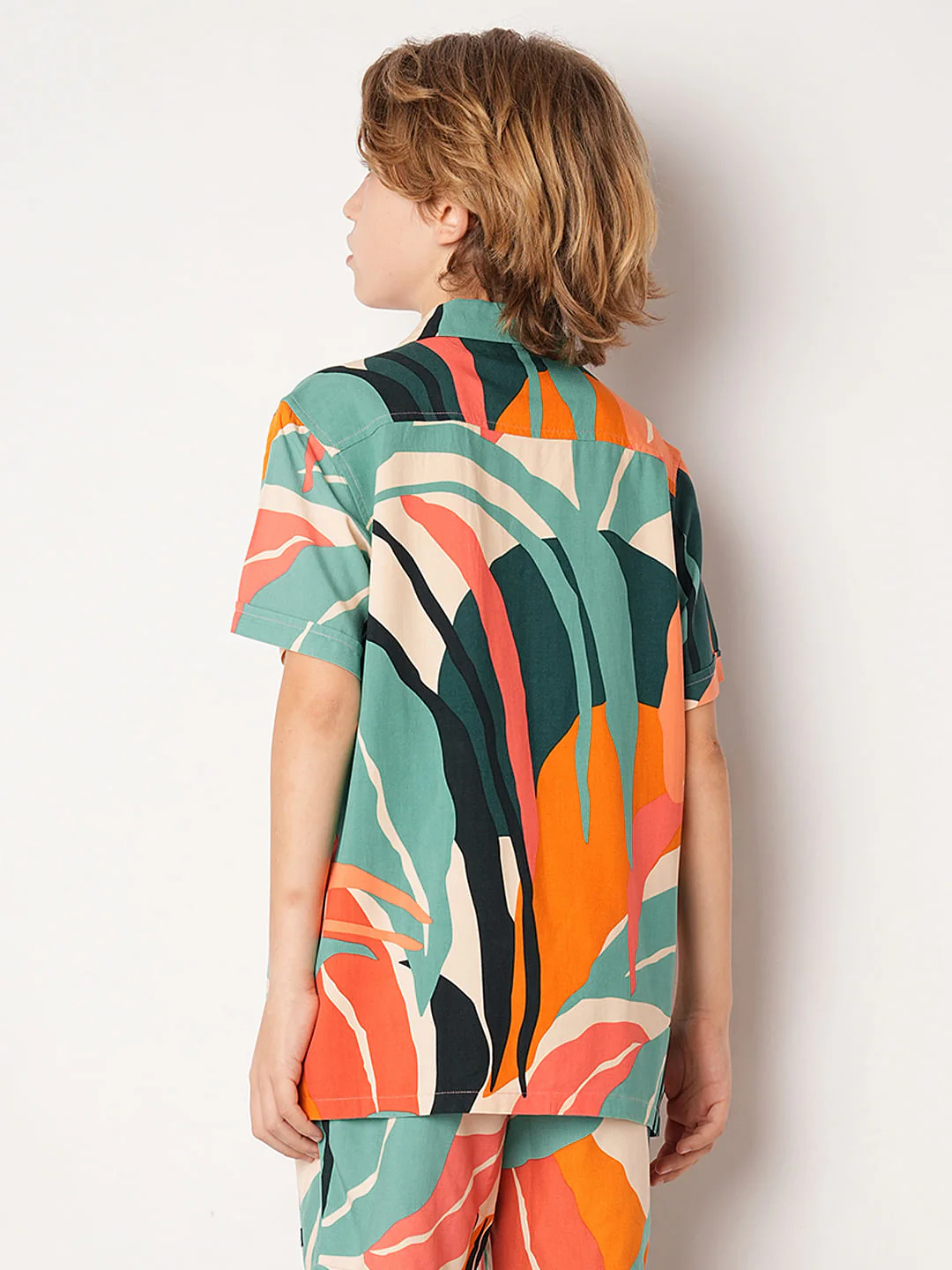 Green Tropical Print Co-ord Set Shirt - Image 4
