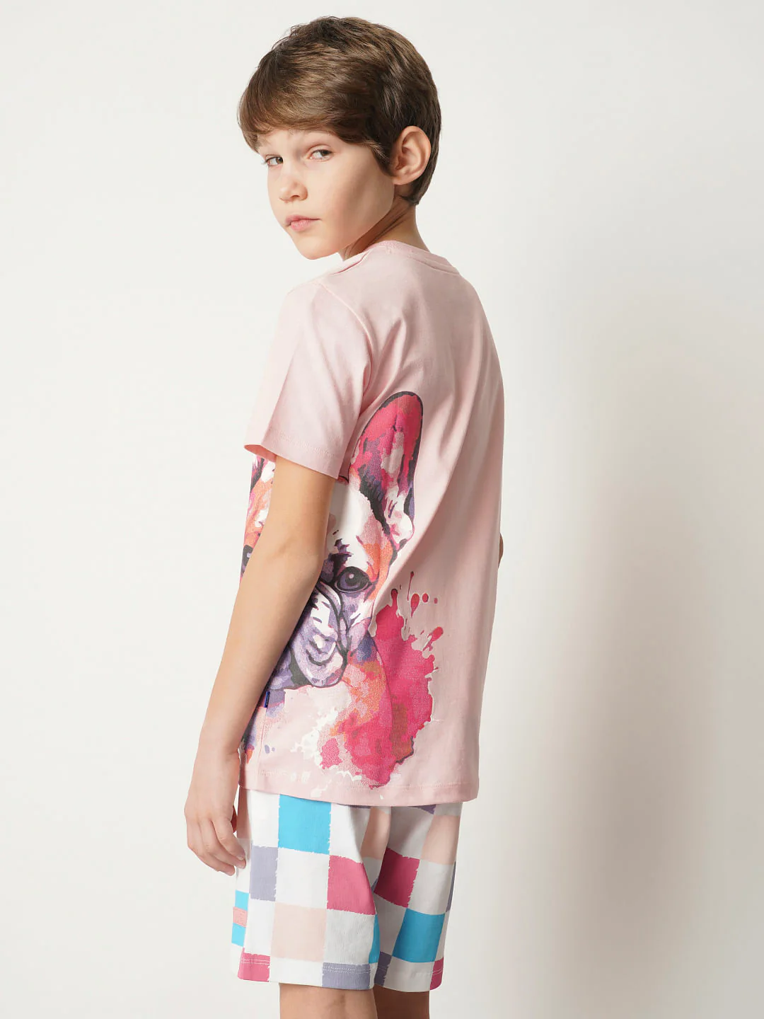 Boys Pink Large Doggo Print T-shirt - Image 4