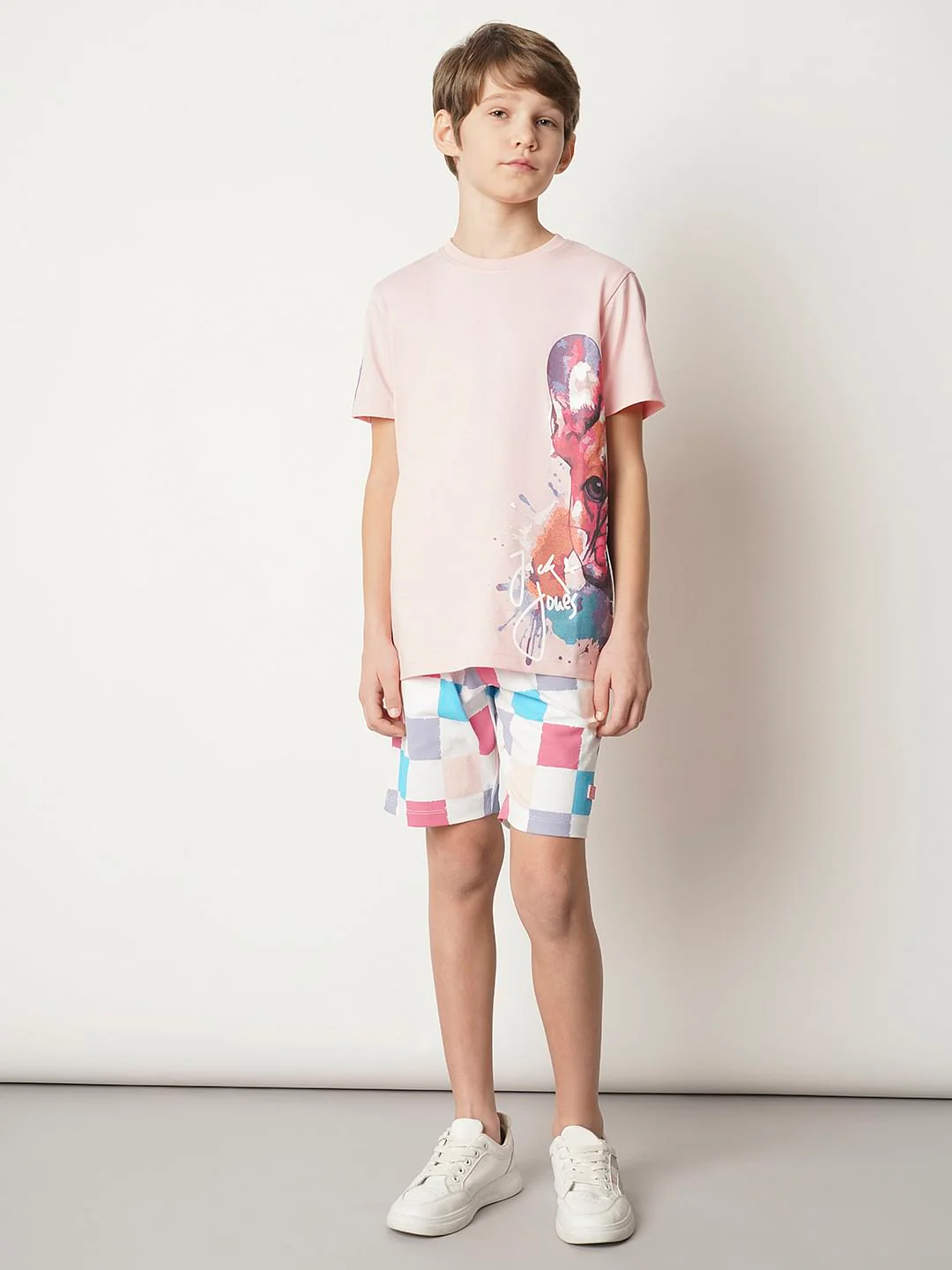 Boys Pink Large Doggo Print T-shirt - Image 5