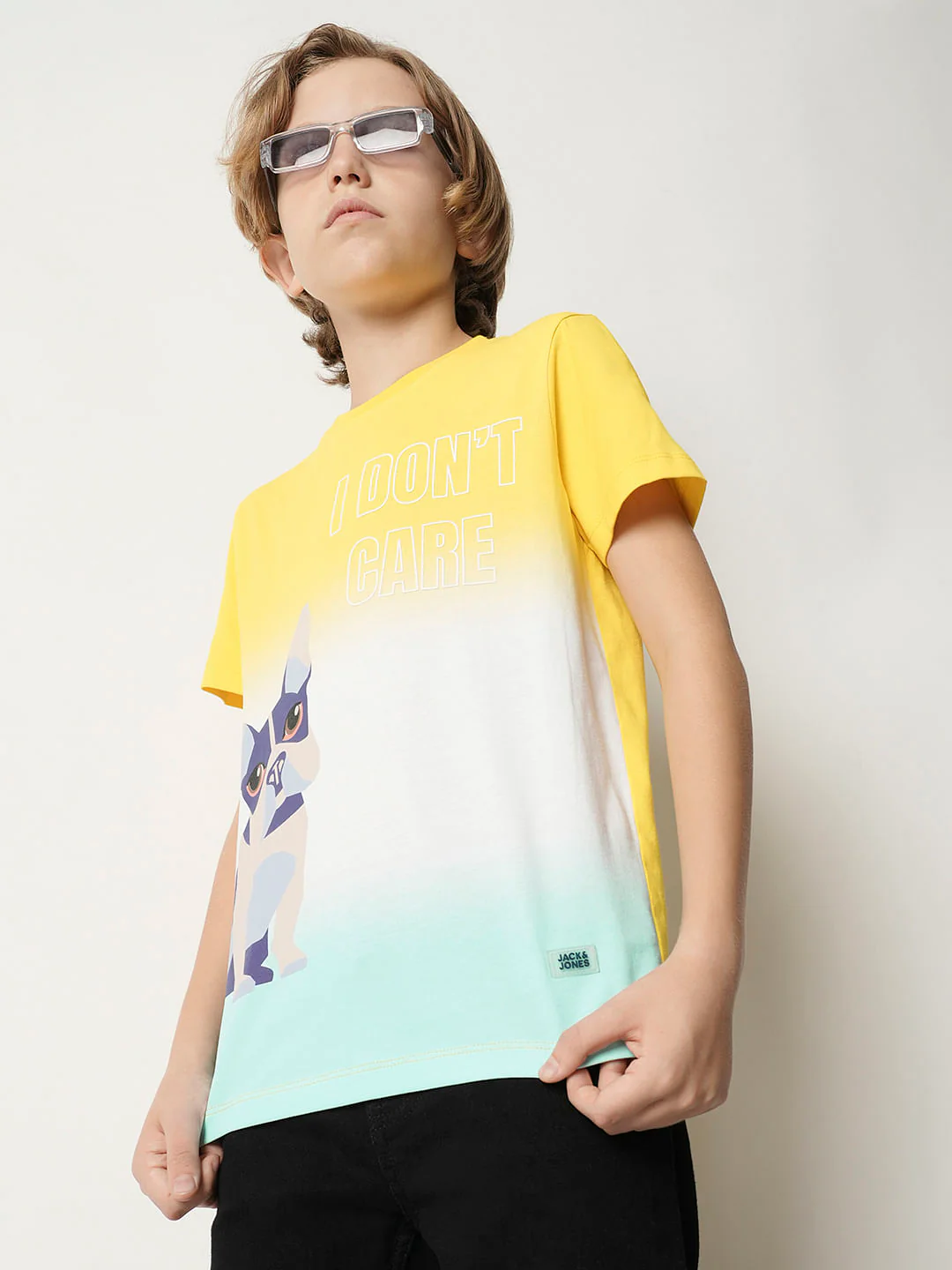 Boys Yellow Ombre Print T-shirt