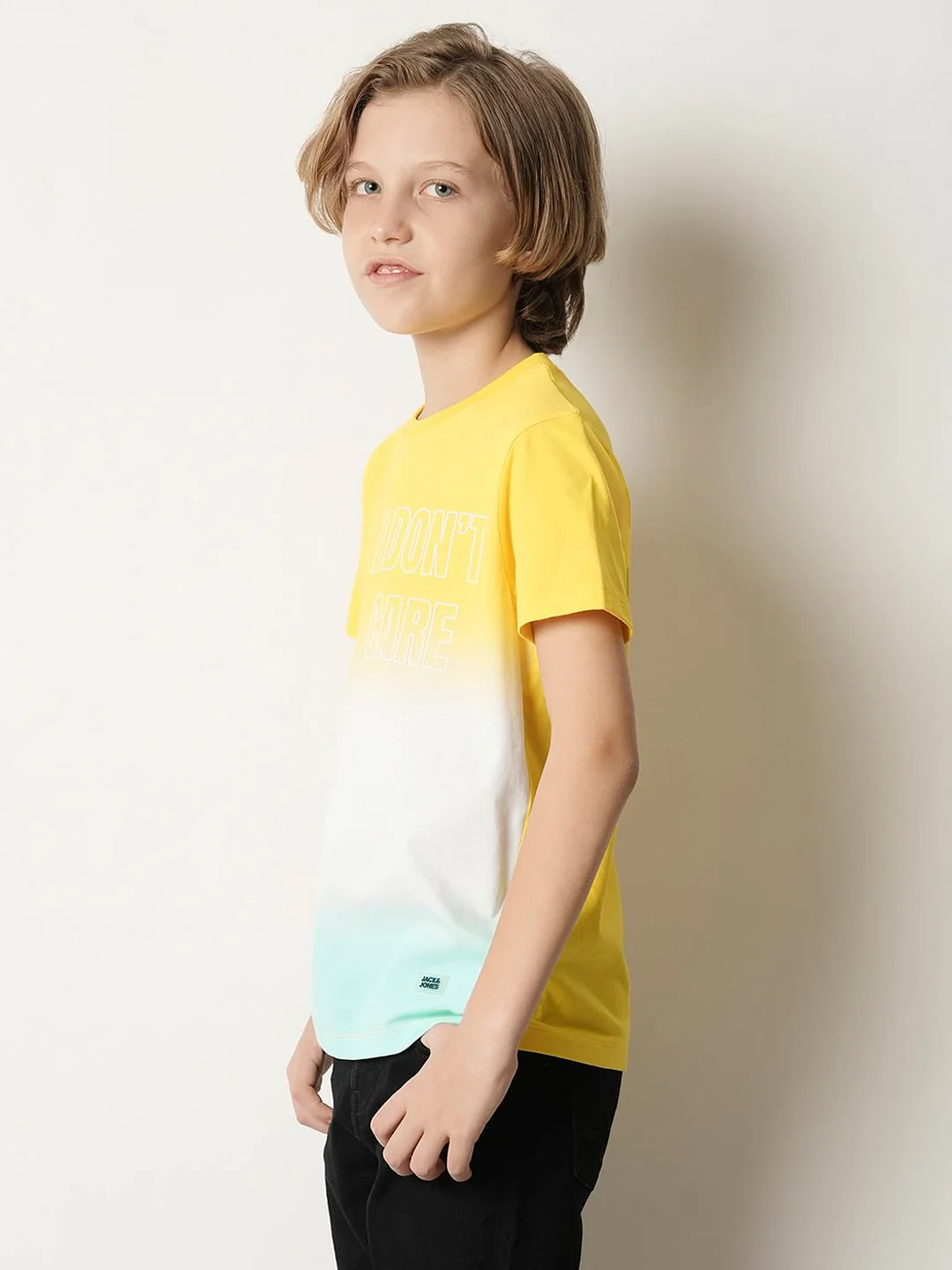 Boys Yellow Ombre Print T-shirt - Image 3