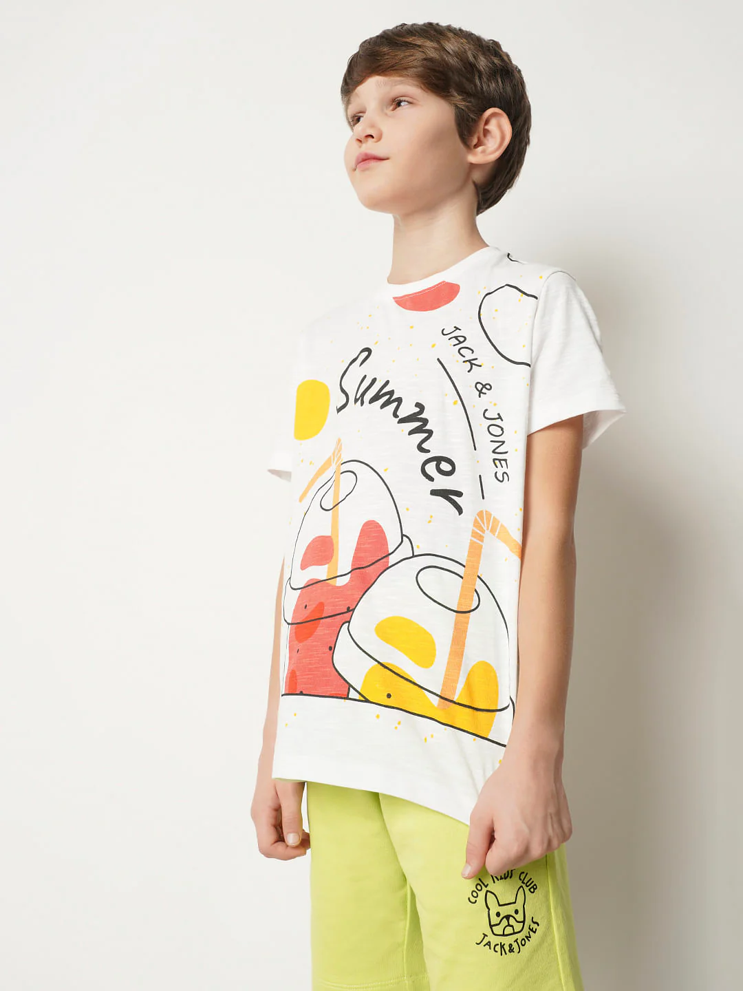 Boys White Graphic Print T-shirt - Image 3