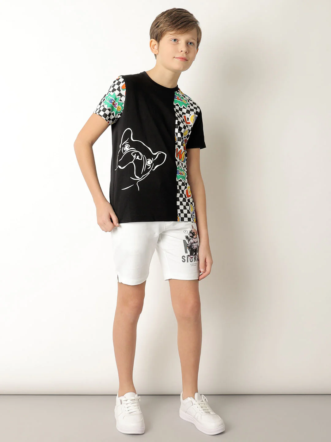 Boys Black Cut & Sew Printed T-shirt - Image 5