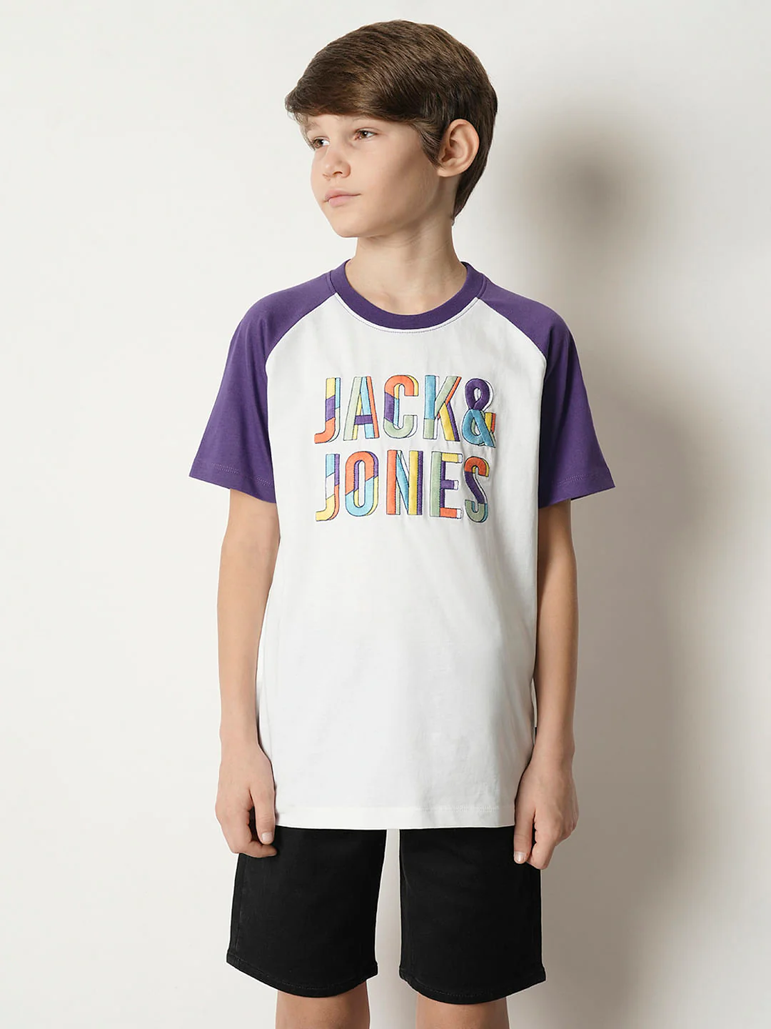 Boys White Colourblocked T-shirt - Image 2
