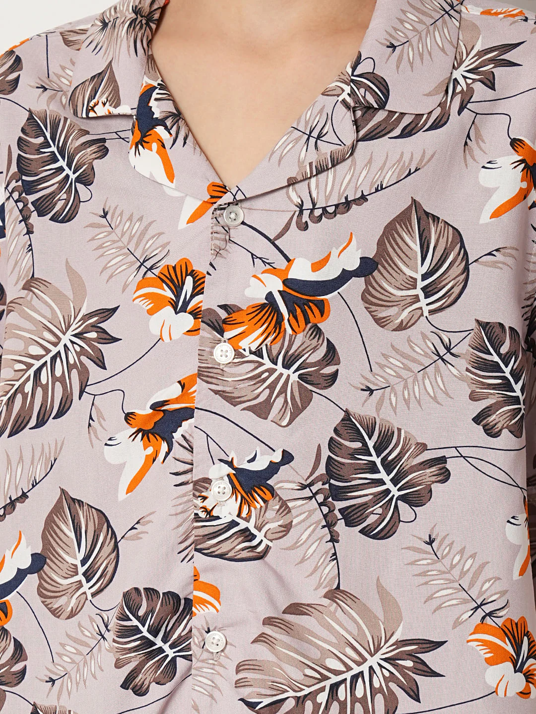 Boys Purple Tropical Print Shirt - Image 6