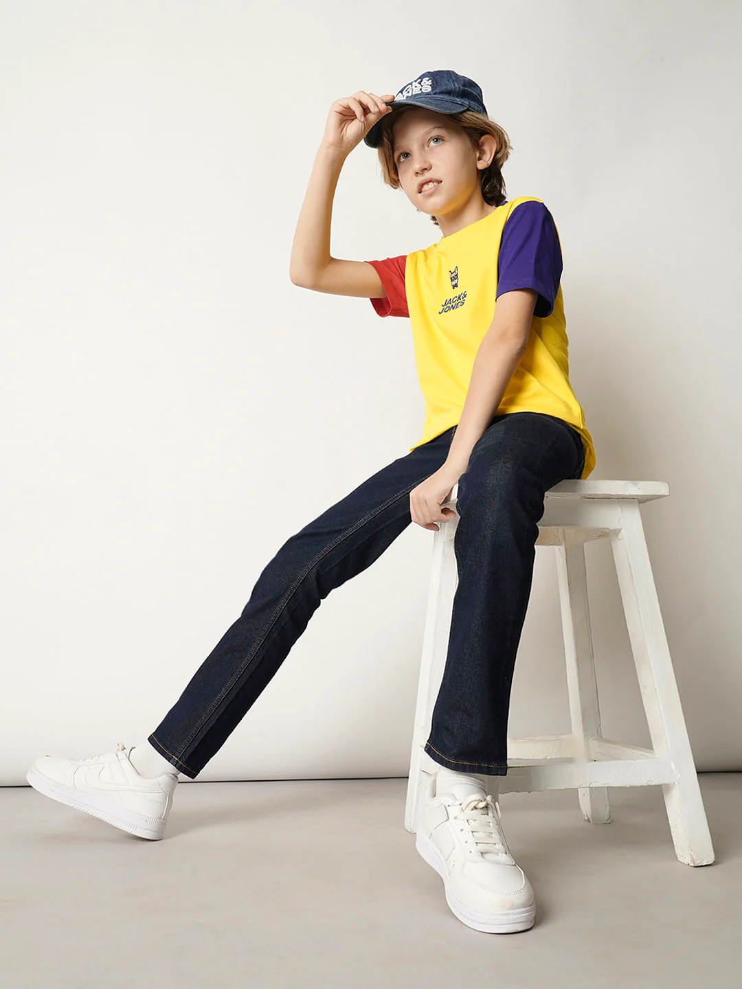 Boys Yellow Colourblocked T-shirt