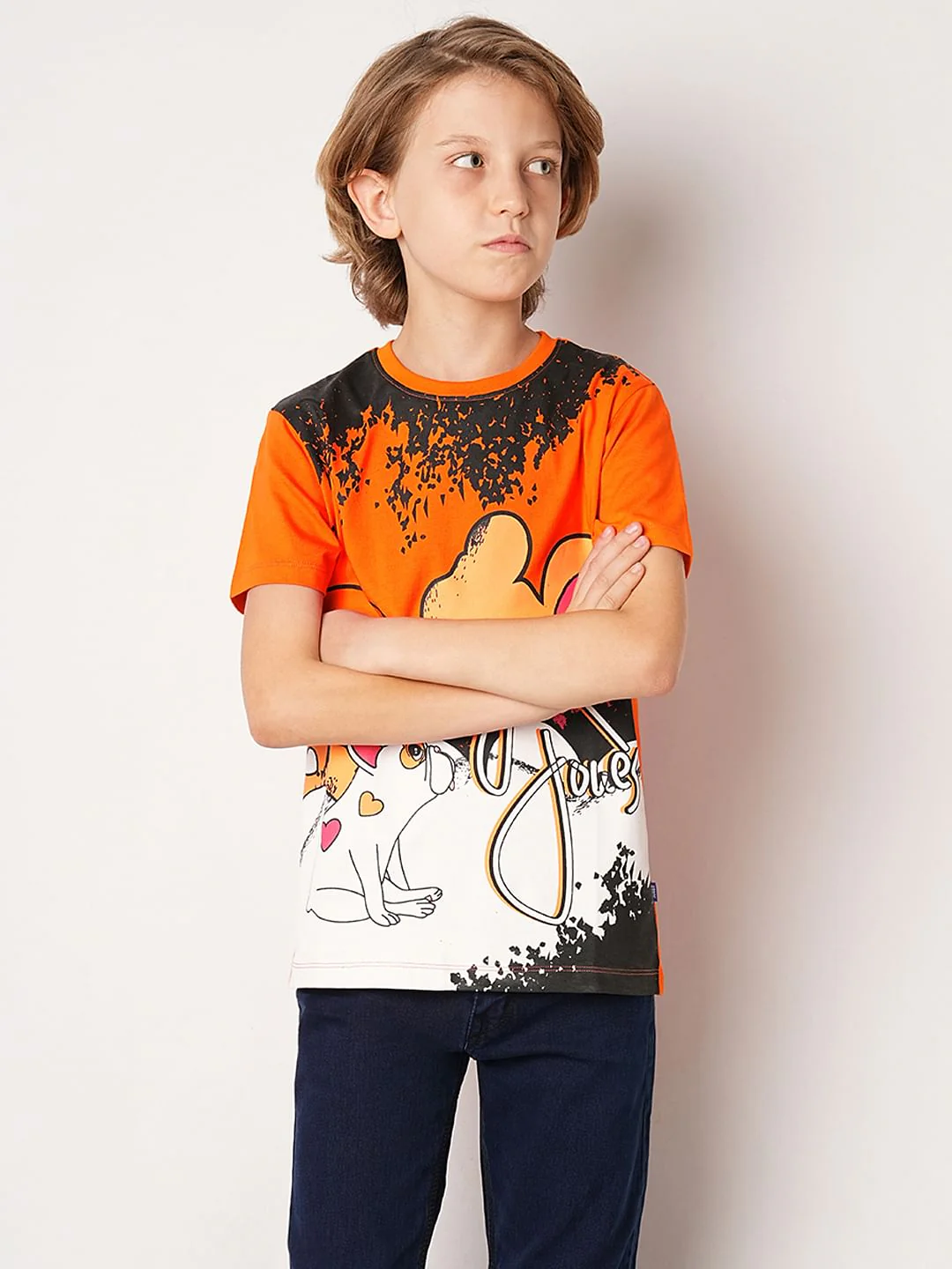 Orange Graphic Print T-Shirt - Image 2