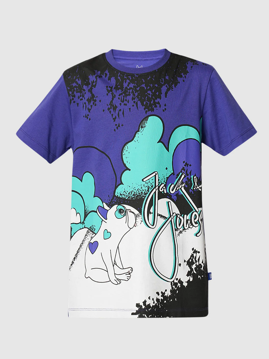 Boys Purple Printed Cotton T-shirt - Image 7