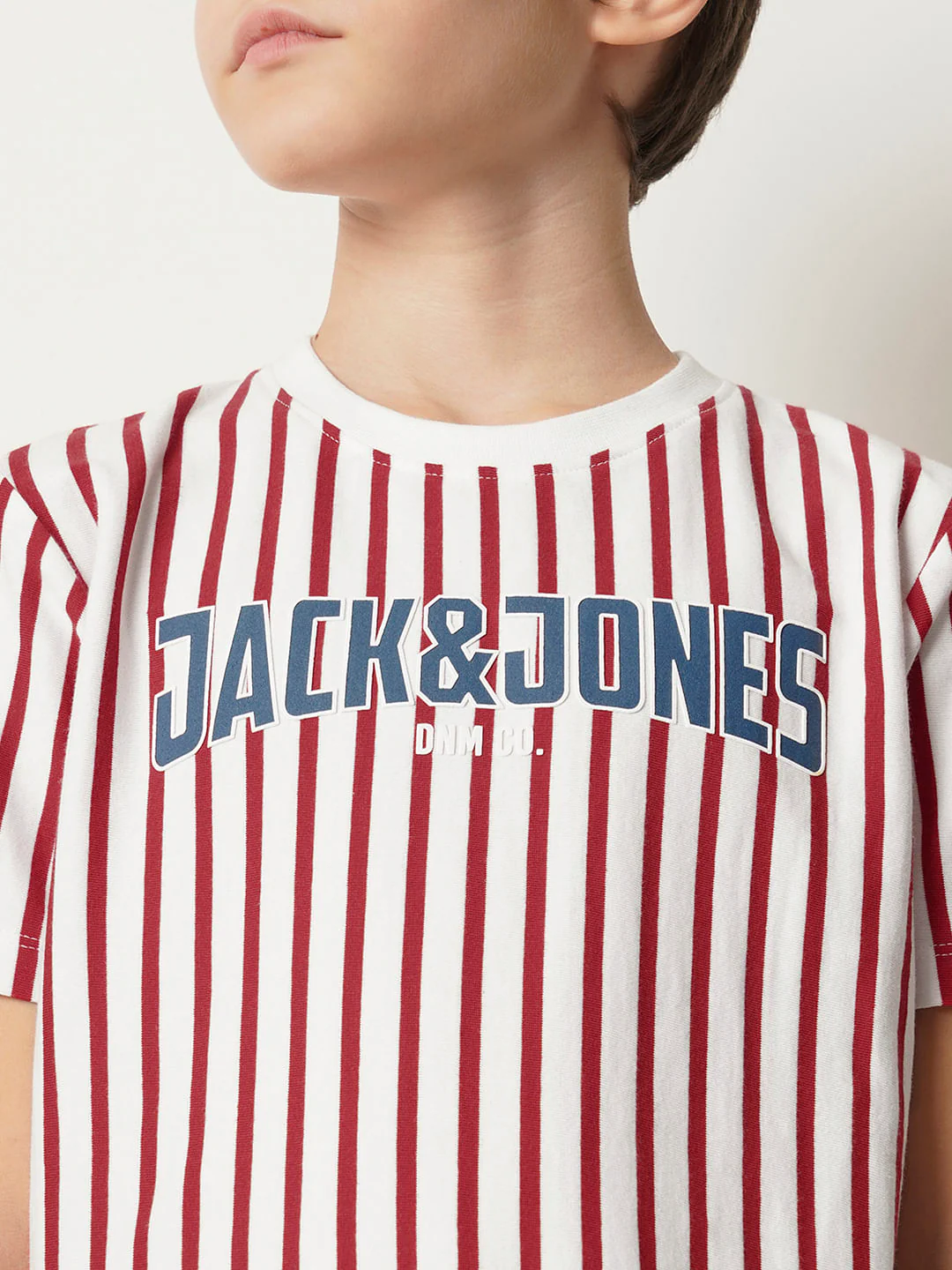 Boys Red Striped Crew Neck T-shirt - Image 6