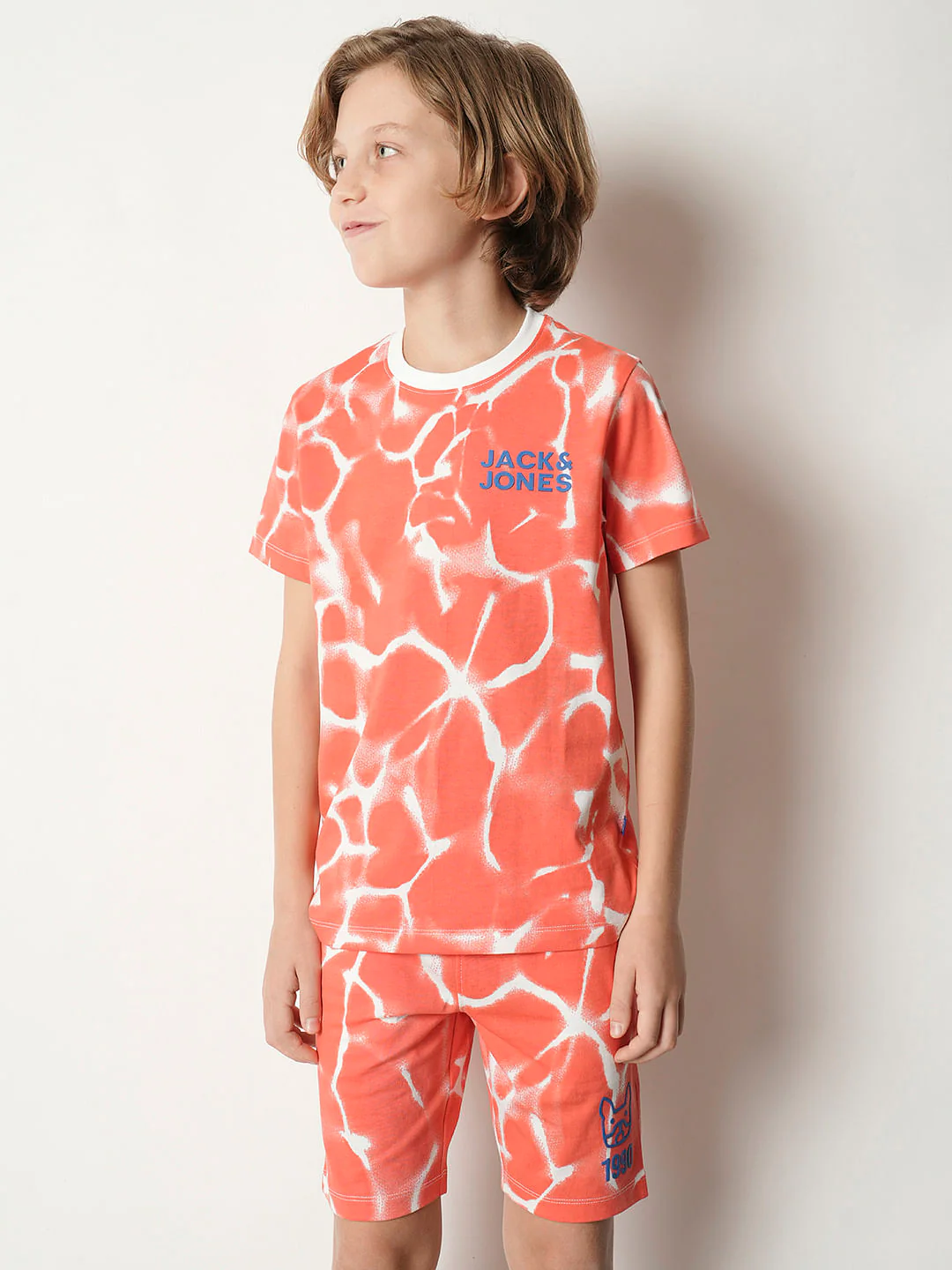 Boys Orange Tie & Dye Co-ord Set T-shirt - Image 2