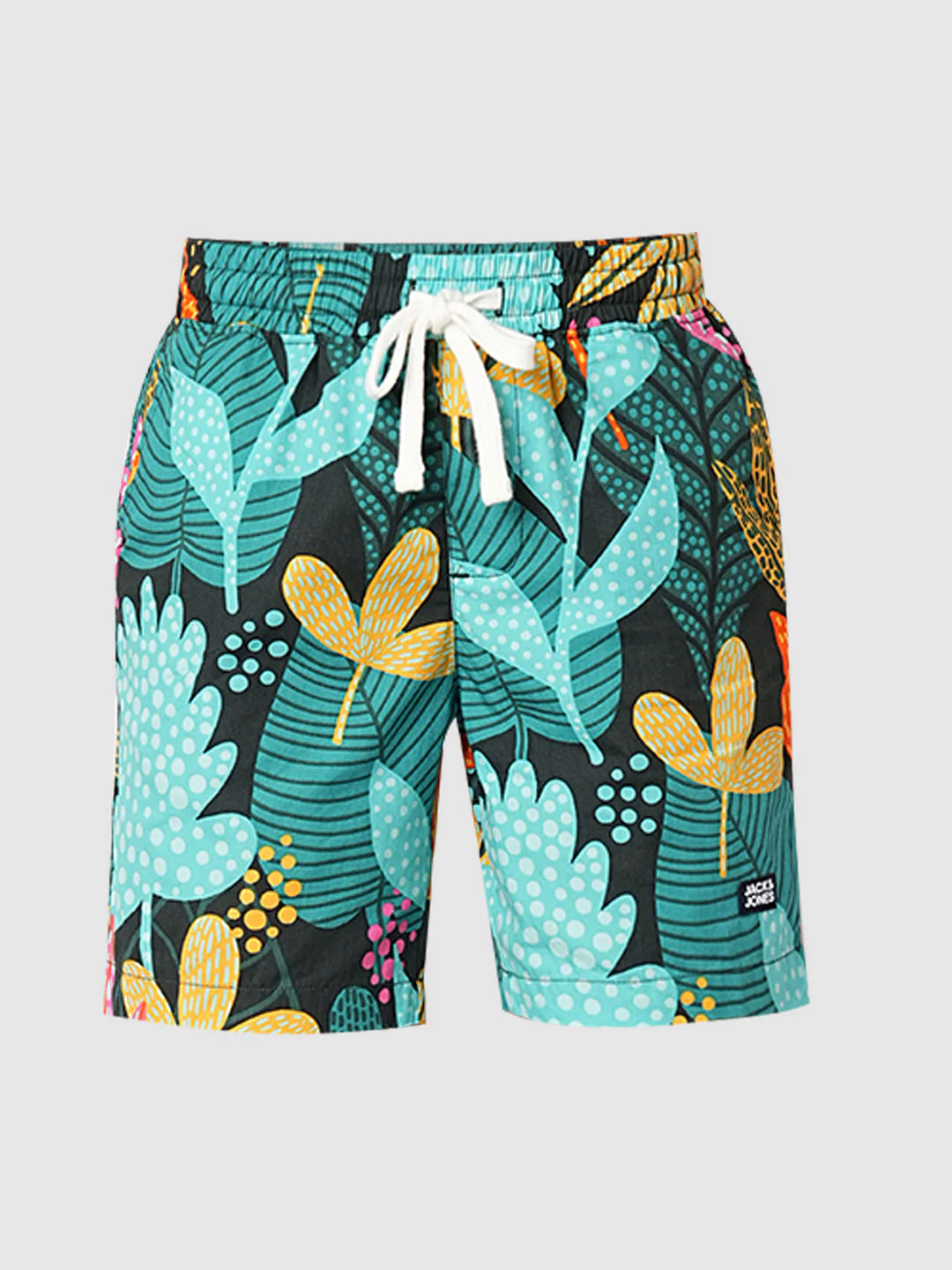 Green Tropical Print Shorts - Image 7