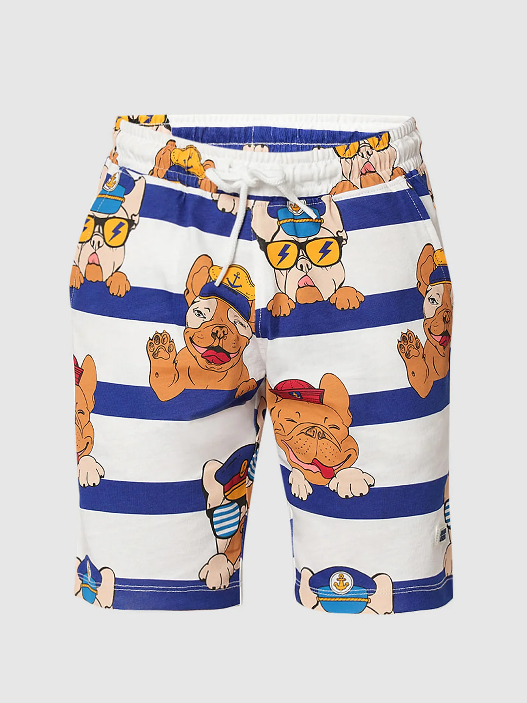 Boys Blue Striped Co-ord Set Shorts - Image 7