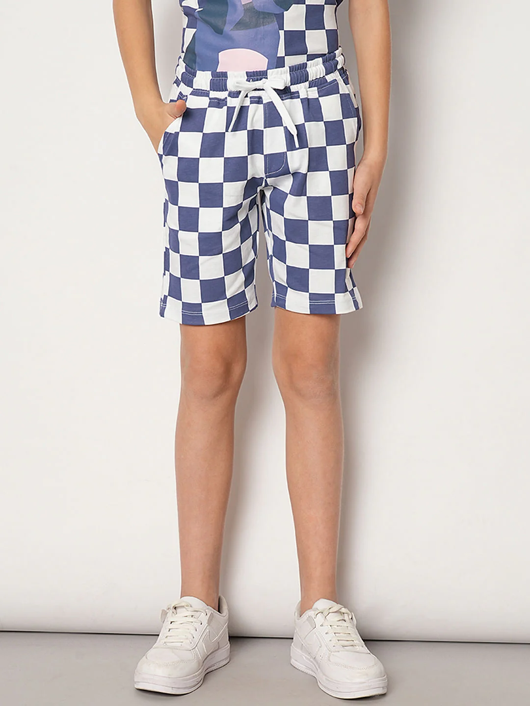 Boys Purple Dog Print Knit Shorts - Image 2