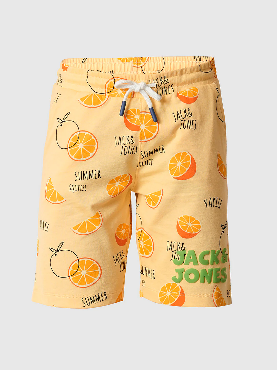Boys Orange Fruits Print Co-ord Set Shorts - Image 7