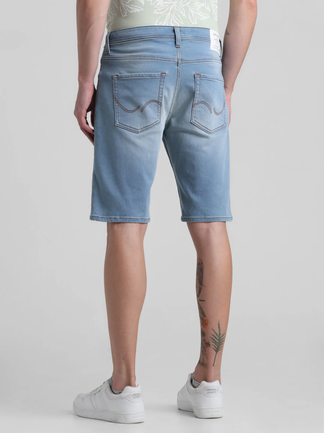 Blue Washed Denim Shorts - Image 3