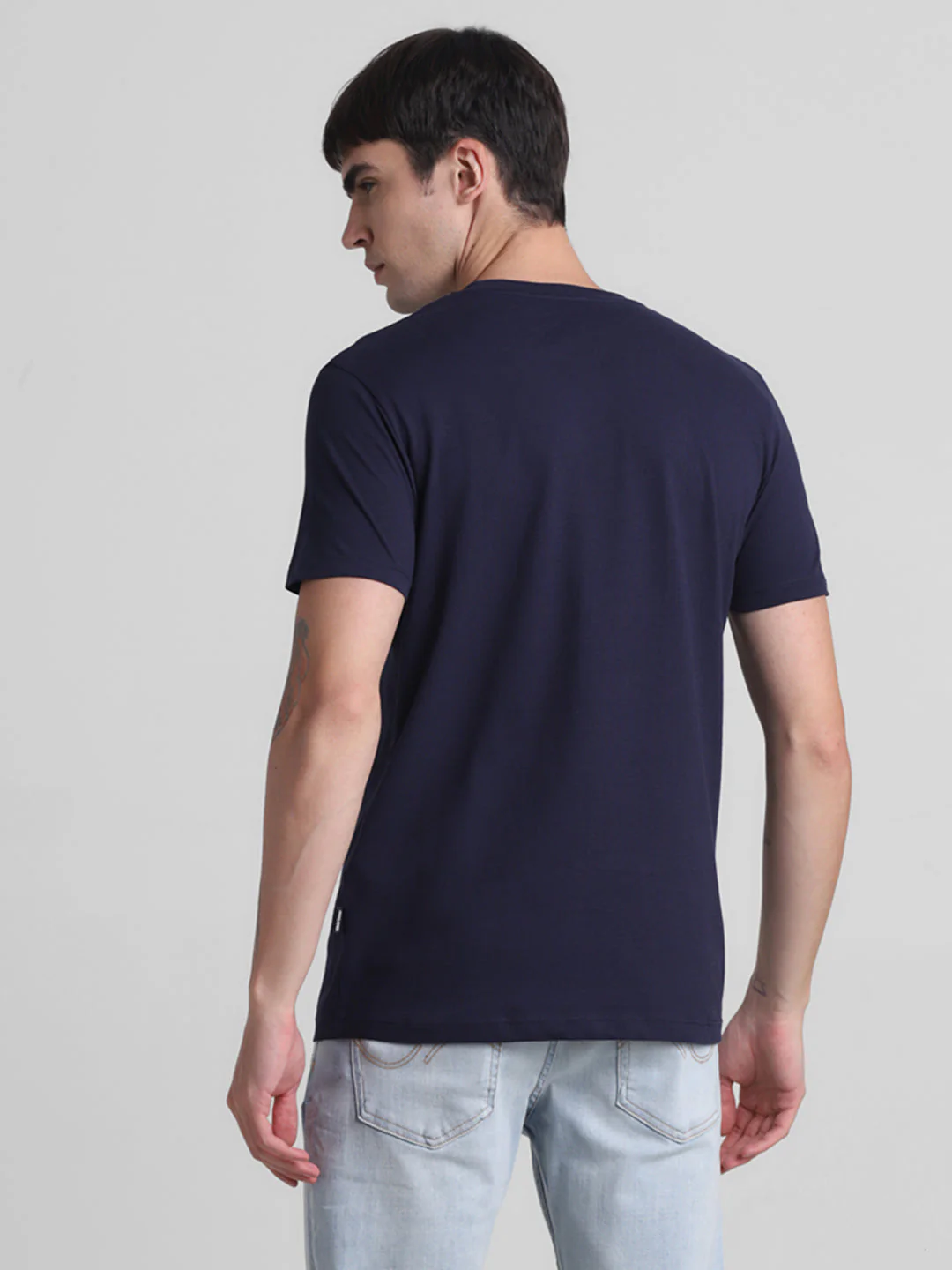 Navy Applique Patchwork Print T-shirt - Image 4