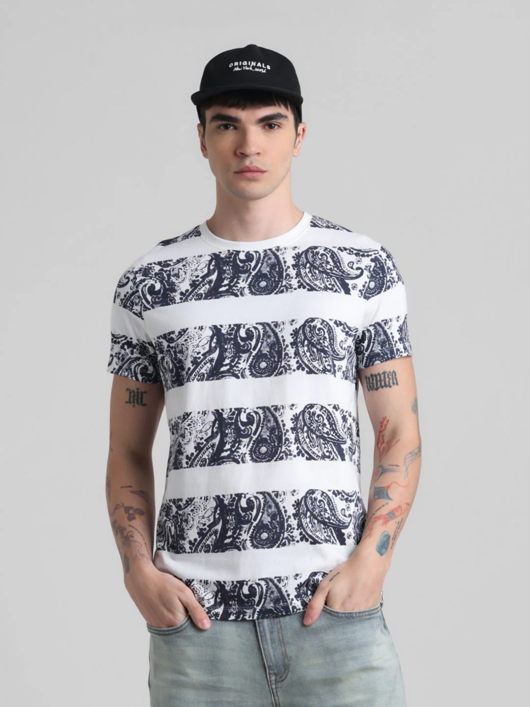 White printed Cotton T-shirt
