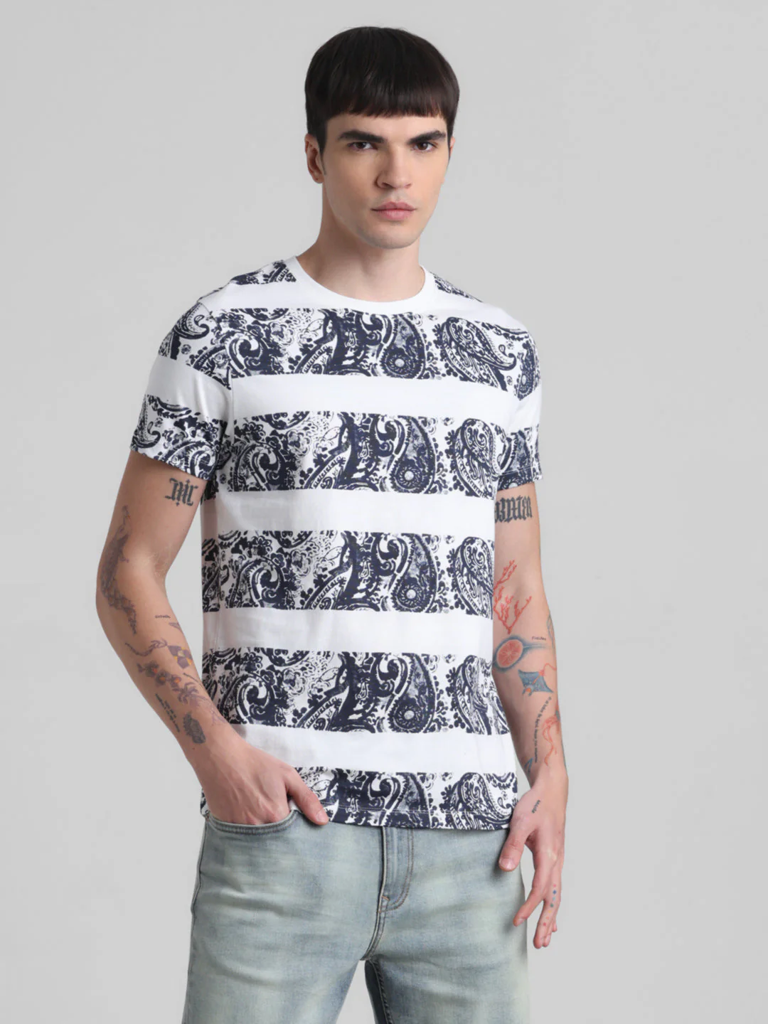 White printed Cotton T-shirt - Image 2