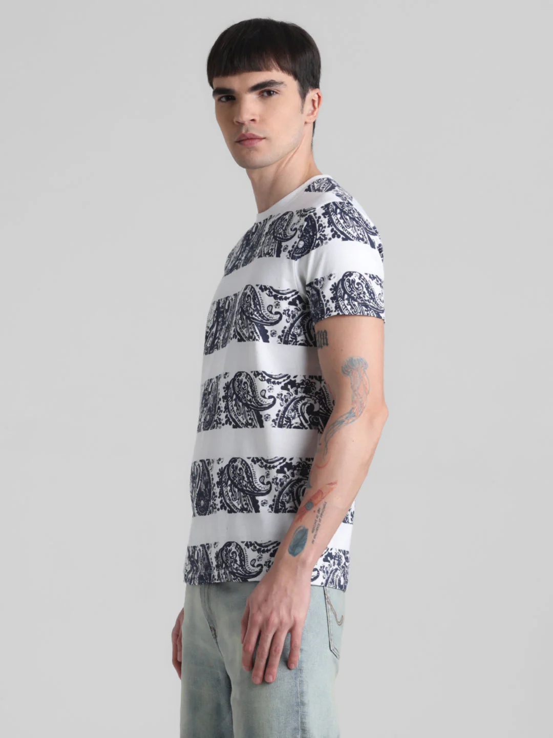 White printed Cotton T-shirt - Image 3