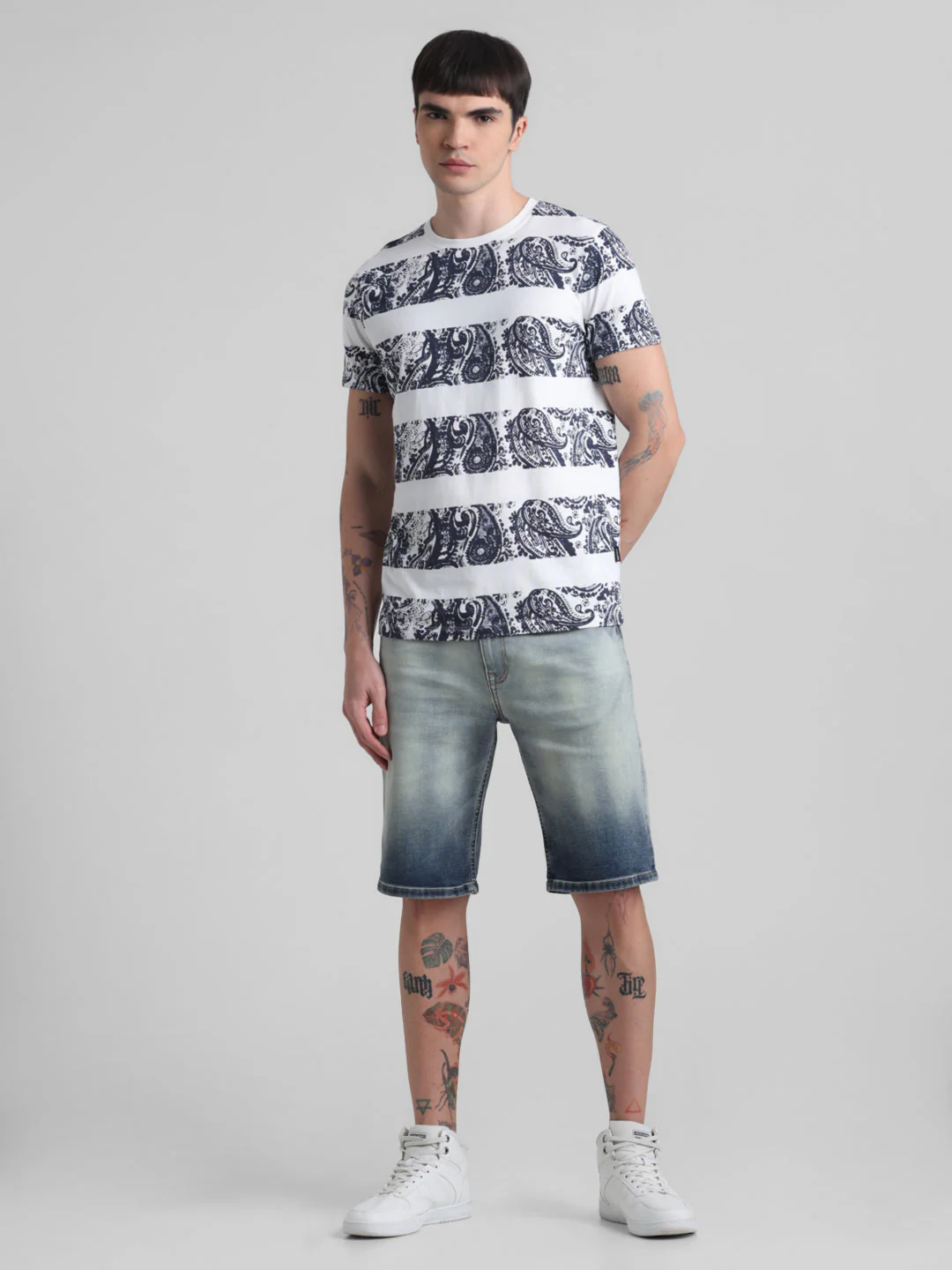 White printed Cotton T-shirt - Image 6