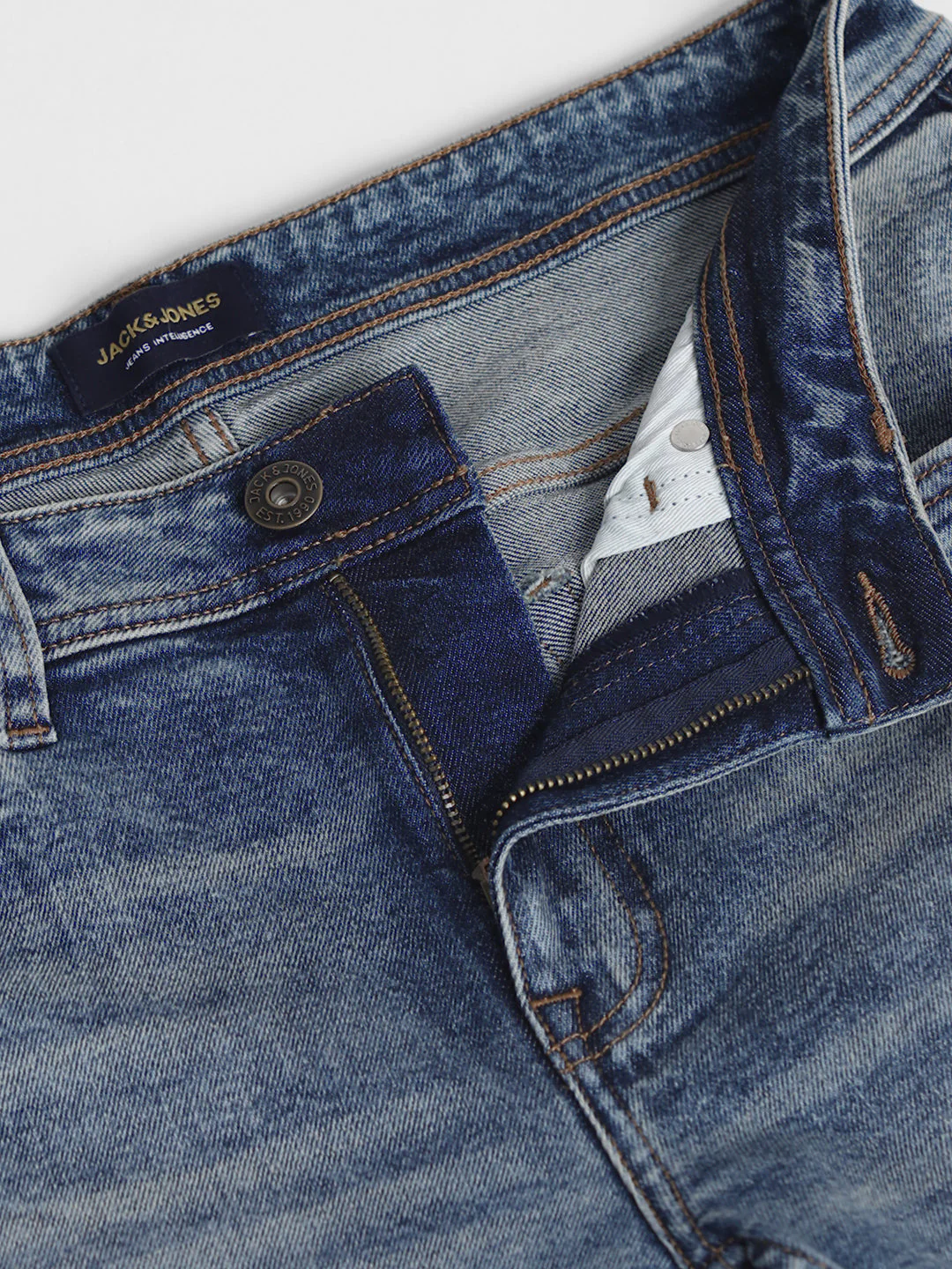 Blue Distressed 5 Pocket Skinny Jeans - Image 5