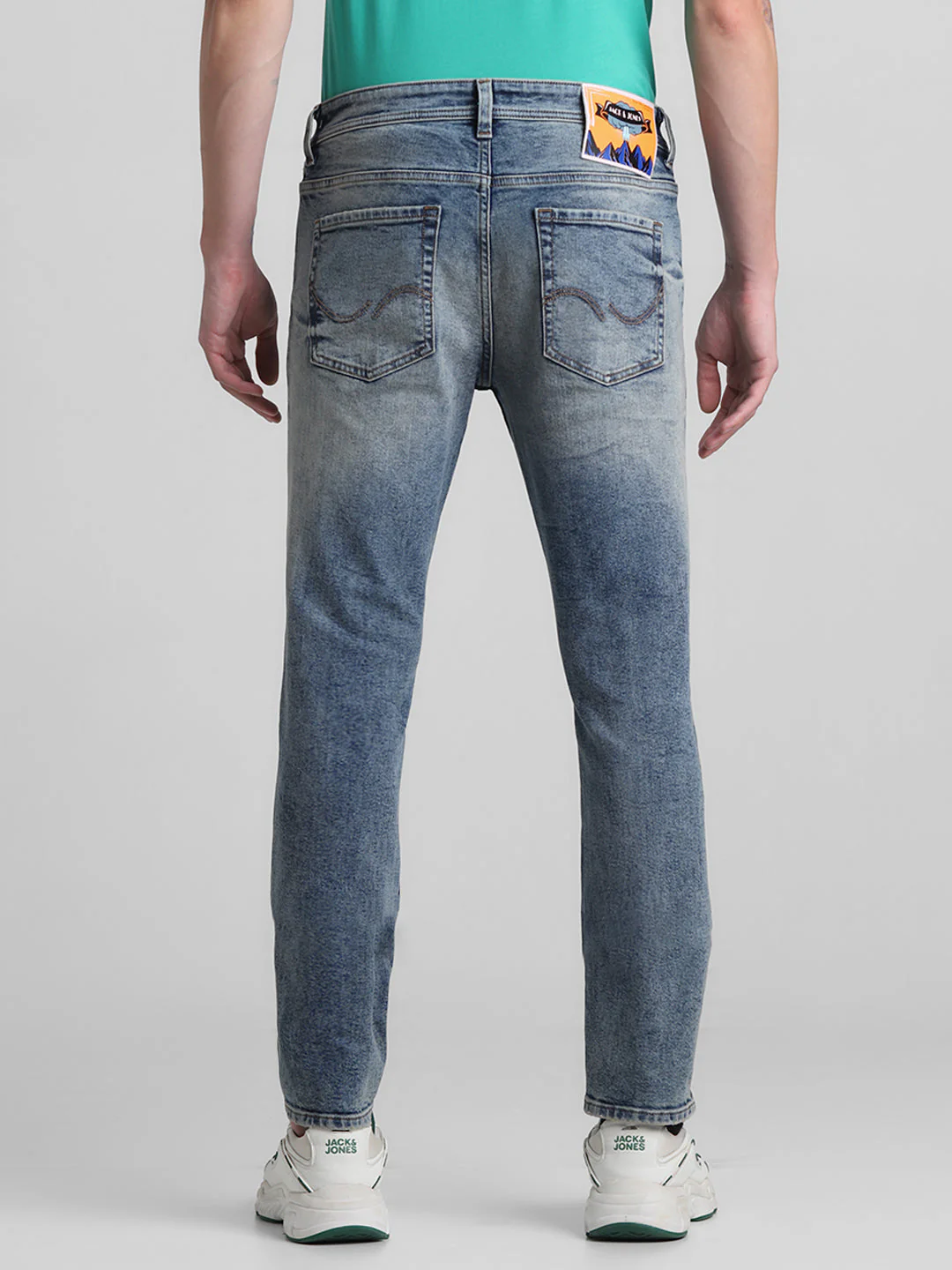 Blue Distressed 5 Pocket Skinny Jeans - Image 9