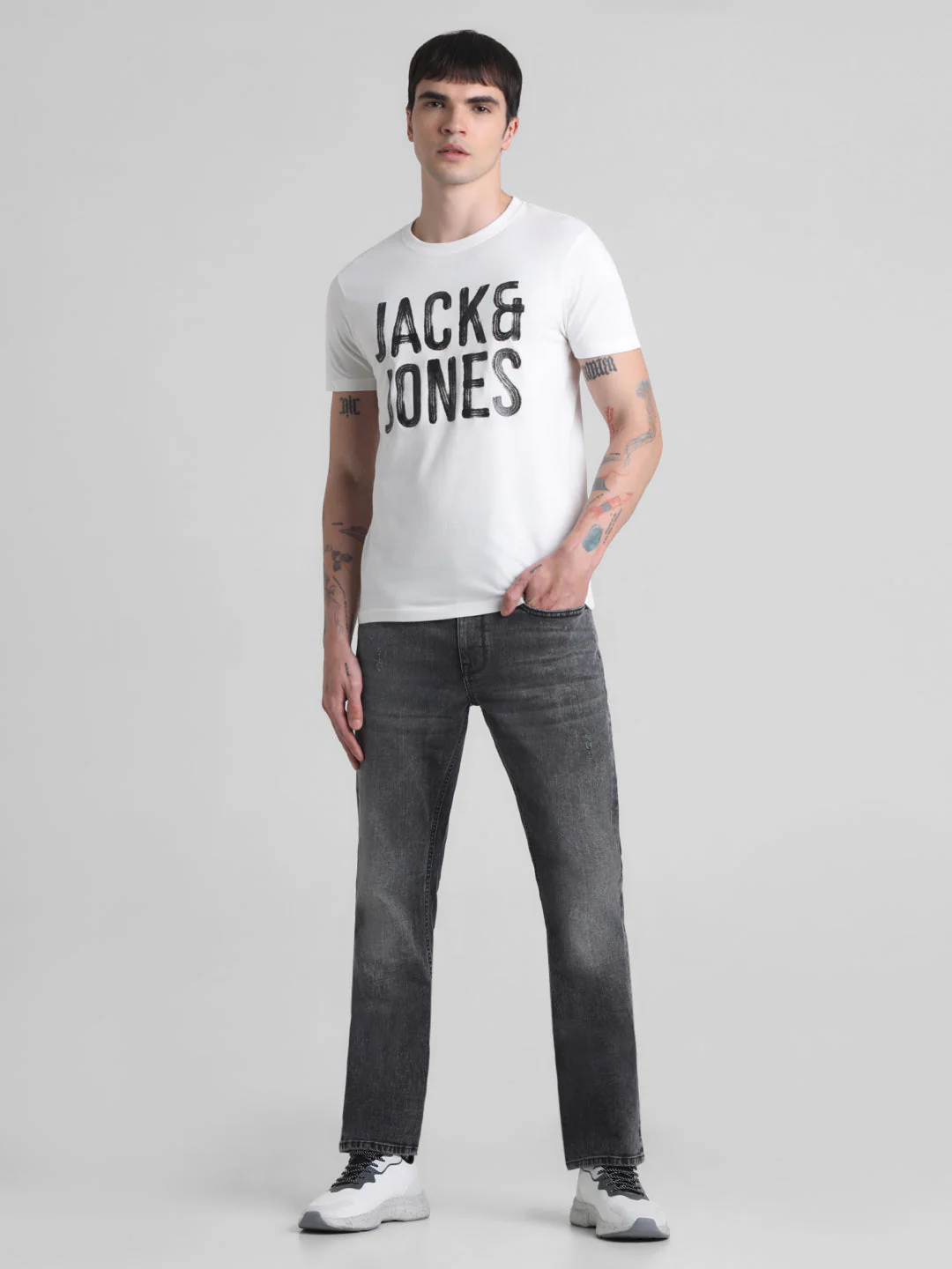 White Large Logo Print T-shirt - Image 6
