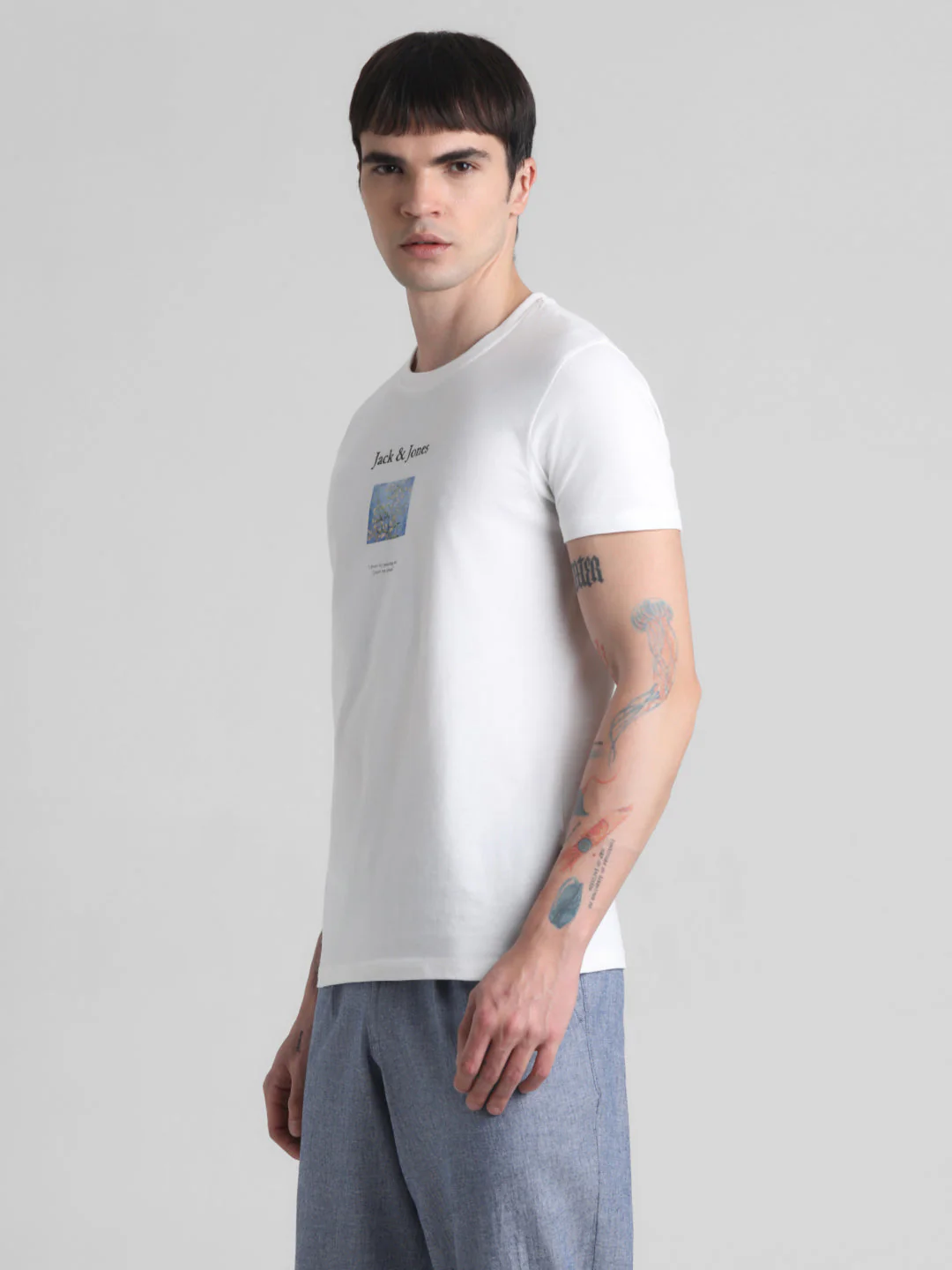 White Logo Print T-shirt - Image 3