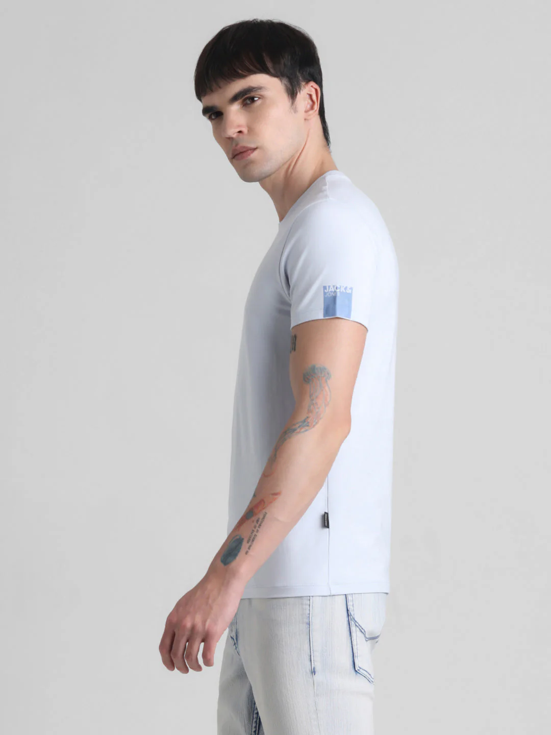 Light Blue Solid T-shirt - Image 3