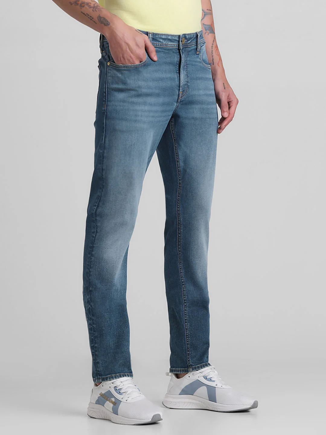 Blue 5 Pocket Glenn Slim Fit Jeans - Image 2