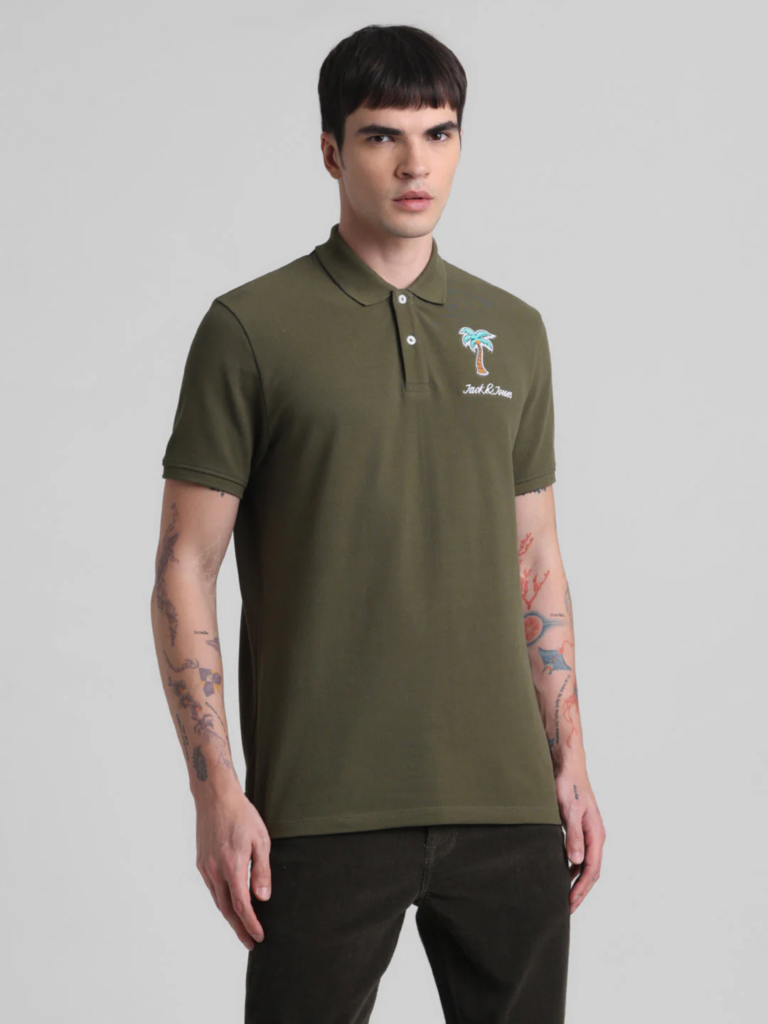 Green Appliqué Patchwork Polo - Image 2