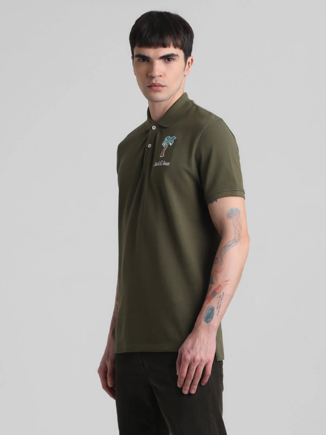 Green Appliqué Patchwork Polo - Image 3