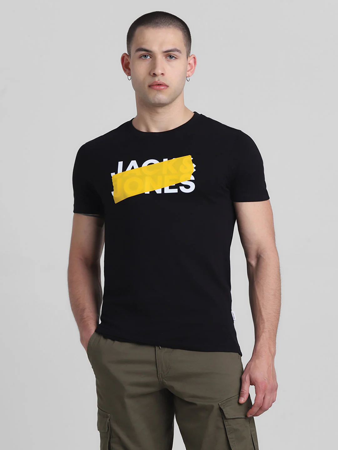 Black Logo Print Cotton T-shirt - Image 2