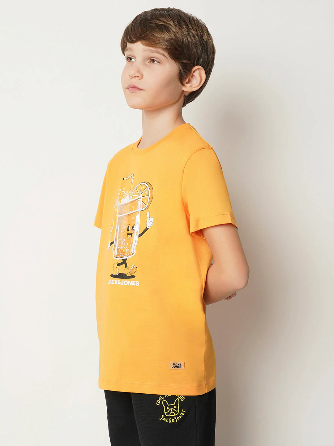 Boys Orange Graphic Print T-shirt - Image 3