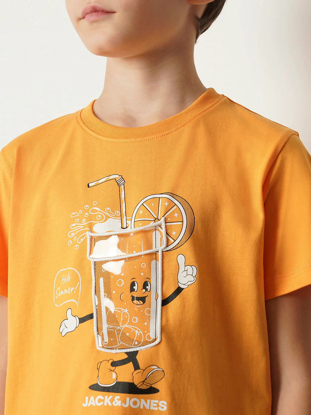 Boys Orange Graphic Print T-shirt - Image 6