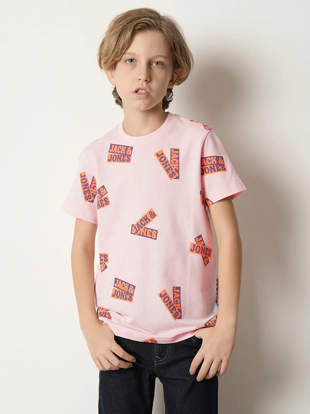 Boys Pink Logo Print T-shirt - Image 2