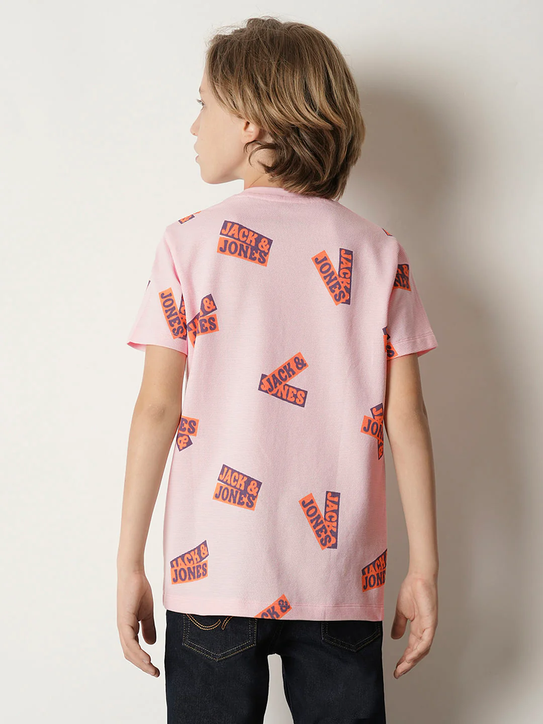 Boys Pink Logo Print T-shirt - Image 4