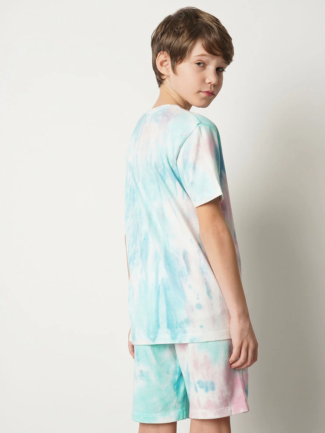 Boys Blue Tie & Dye Co-ord Set T-shirt - Image 4