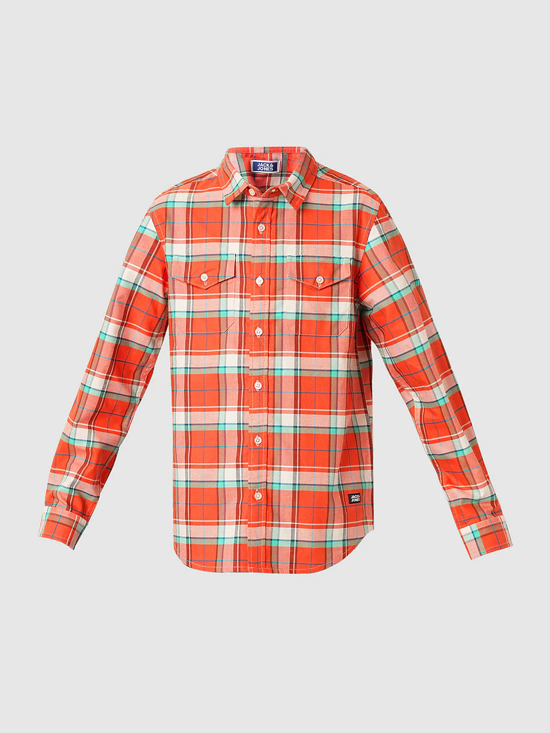 Boys Red Check Full Sleeves Shirt - Image 7